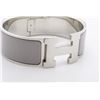 Image 3 : Hermes Gray Metal Clic Clac Wide Bangle Bracelet