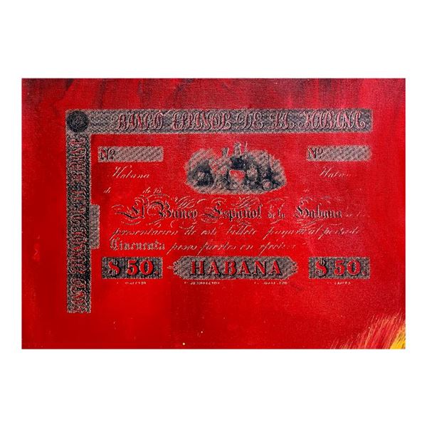 Banco Espanol de la Habana by Steve Kaufman (1960-2010)