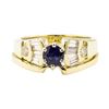 Image 2 : 1.27 ctw Blue Sapphire And Diamond Ring And Band - 14KT Yellow Gold