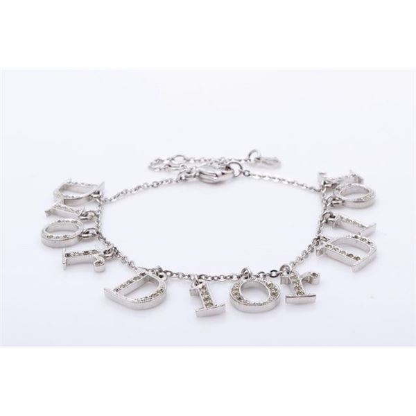Christian Dior Silver-tone Precious Metal Logo Bracelet