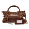 Image 5 : Balenciaga Brown Chevre Leather Stud Motorcycle City Bag