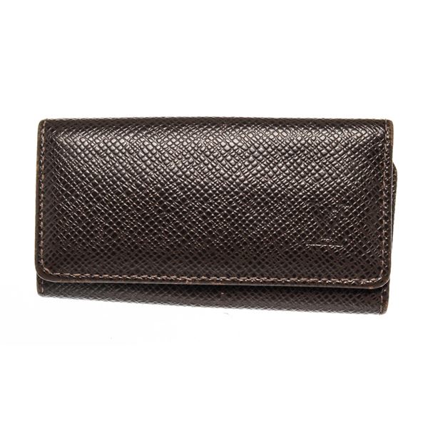 Louis Vuitton Black Leather 4 Key Holder Wallet