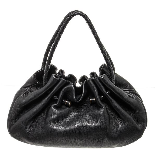 Bottega Venetta Black Leather Shoulder Bag