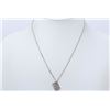 Image 1 : Christian Dior Silver-tone Studded Crystal Dog Tag Logo Chain Necklace