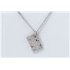 Image 2 : Christian Dior Silver-tone Studded Crystal Dog Tag Logo Chain Necklace