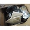 Image 3 : Box of cold air register pieces, elbows, tin