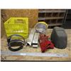 Image 1 : welding helmet, shield, gloves, electrode rods