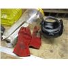 Image 4 : welding helmet, shield, gloves, electrode rods