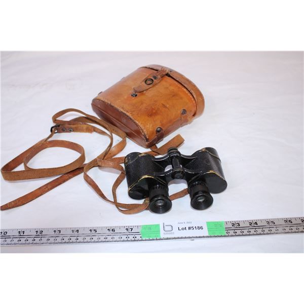 Vintage Binoculars with case (broken strap)