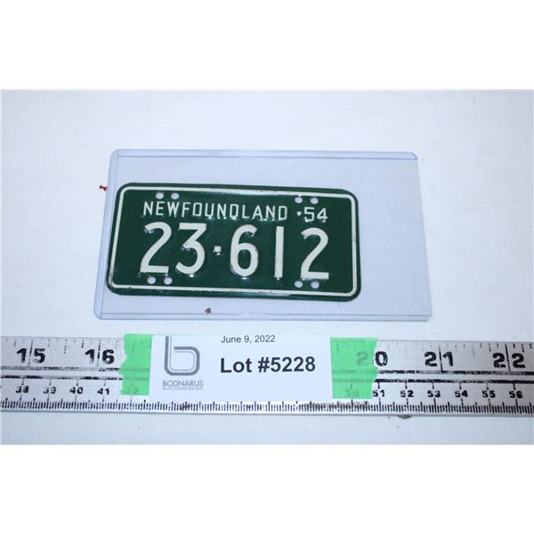 1954 Newfoundlands Mini License Plate