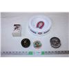Image 1 : Hockey Collectibles,hockey puck,dog dish,trading cards