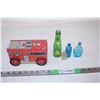 Image 1 : Tin Bus,Collectible mini glass bottles