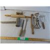 Image 1 : Hand crank metal beater . rolling pin wooden mallet