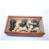 Image 2 : Old Wood Chess Pieces - Complete 32 piece set