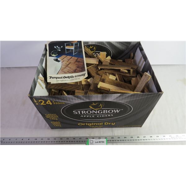 Box of Textured Oak Tile Wood Pieces