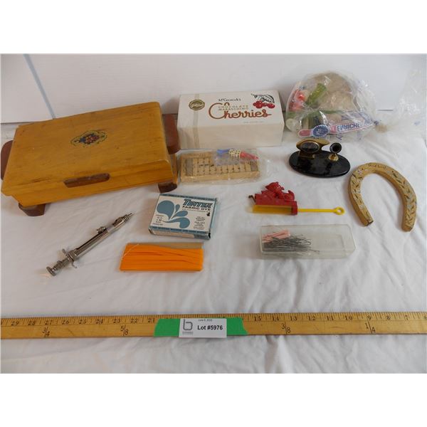 Metal needle and assorted misc items