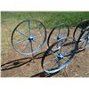 Image 2 : 5X THE BID - Metal spoked wheels - 26" round