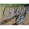 Image 2 : 5X THE BID - Metal spoked wheels - 26" round