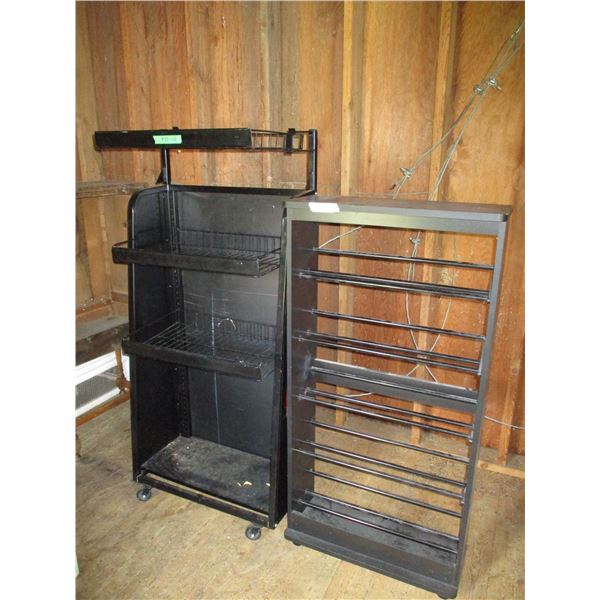 (2) stands - VHS + misc - 51" tall for dorito chips