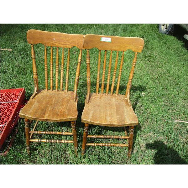(2) wood chairs