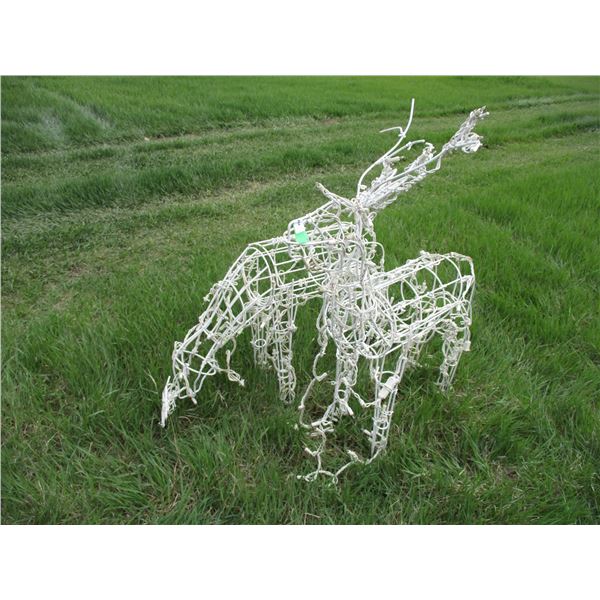 (2) light up deer decorations