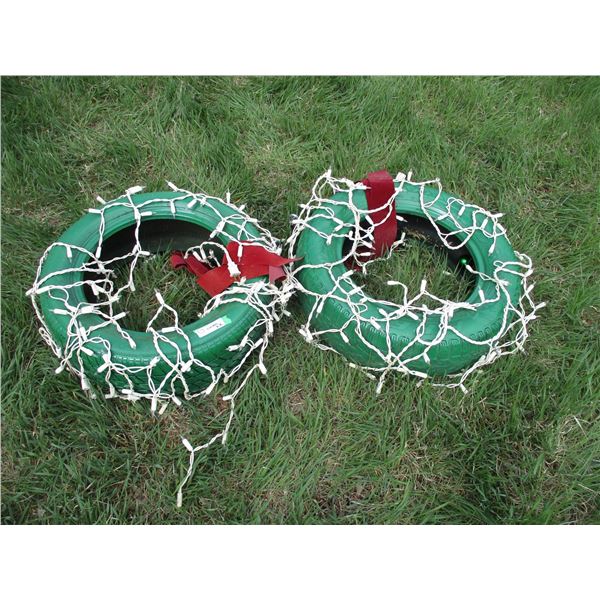 (2) light up tire decorations