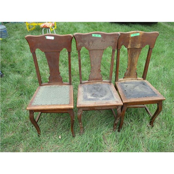 3 Wooden chairs
