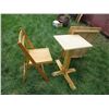 Image 2 : Wood table top with folding chair