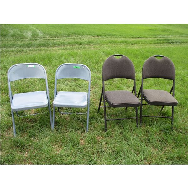 (2) metal chairs with cushion