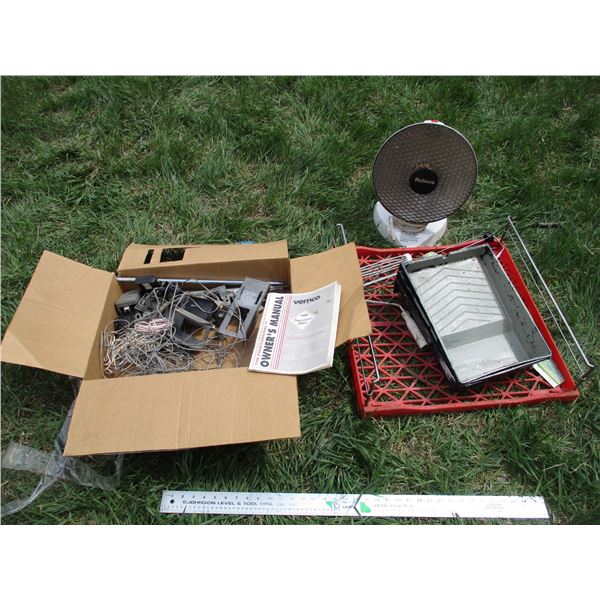 Garage door parts with paint tray + heater