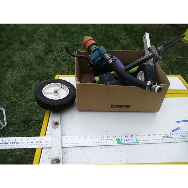 Wheels, spray pump (pump driven by tractor's 540 pto)