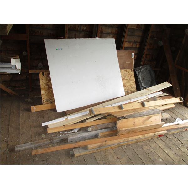 misc lumber - 2x4 plywood + 4x4 pole