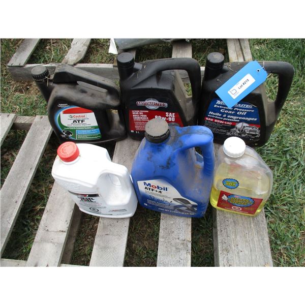 (6) partial containers, ATF, Gear Oil, Oils