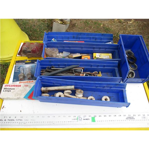 5 trays, misc fuses, light bulbs, bearing