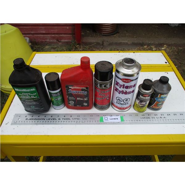 Box of fluids - Brake, power steering, motor oil