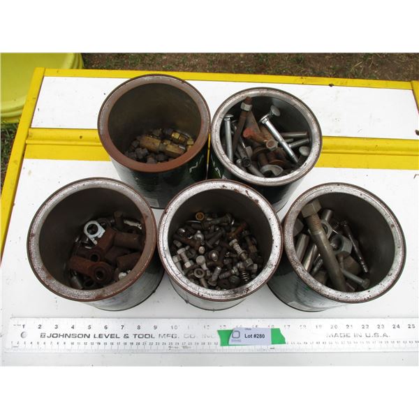 (5) Tins of misc bolts
