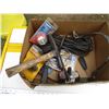 Image 3 : box of misc, hammer, wire brush, cup brush