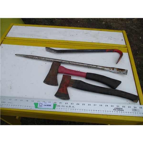 2 axes, gooseneck, bar