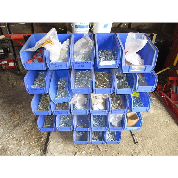 26 tray storage bins with stand - all contents
