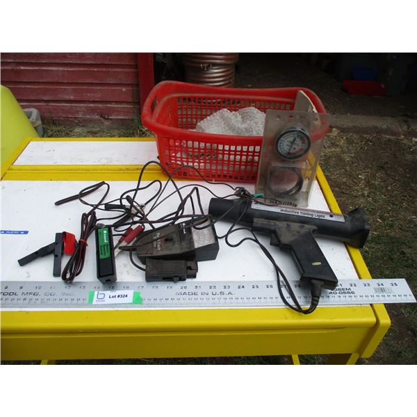 timing light, tach tester, engine vacuum pump, motor remote start
