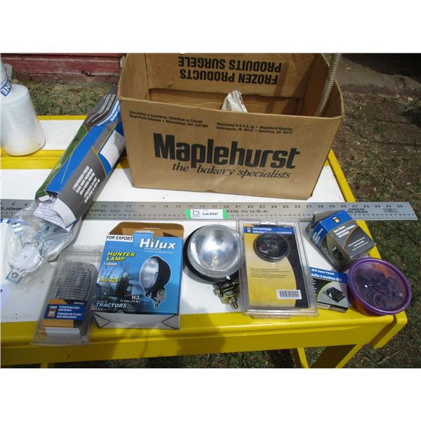 box lot - hunter lamp, tank gauge