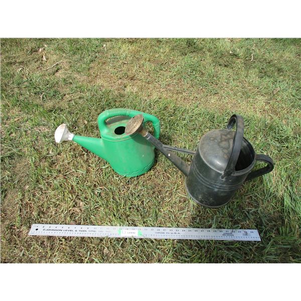 (2) plastic water cans
