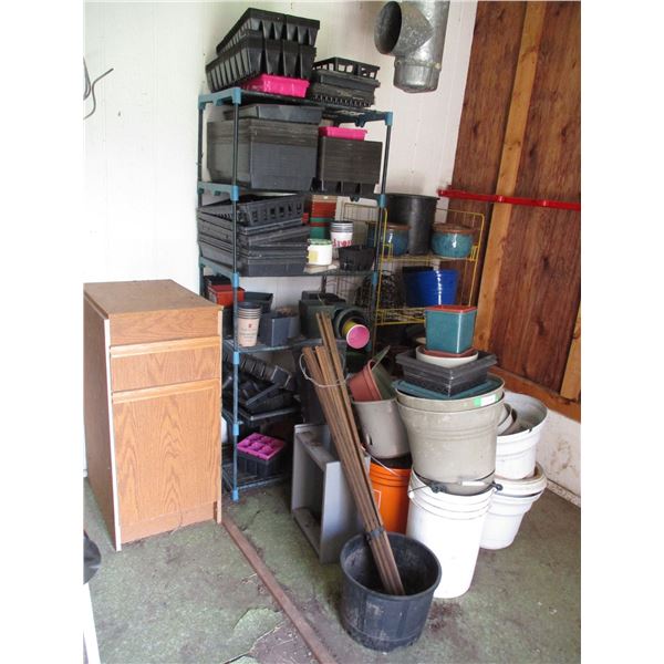 2 racks with planters