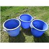 Image 1 : 3X THE BID - (3) Feed tubs, plastic