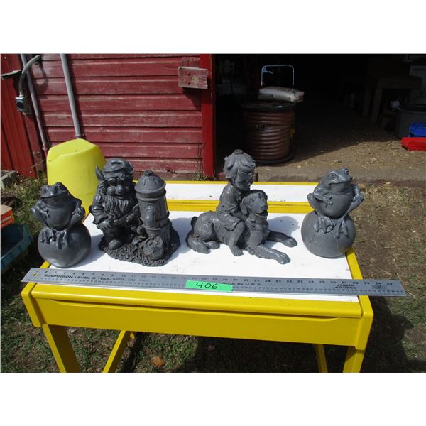 (2) Ornamental sprinklers, cement ornaments