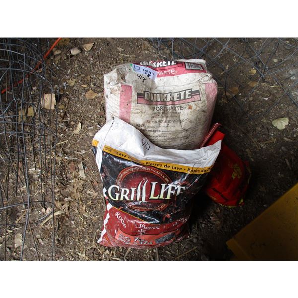 Quikrete cement + Lava Rocks