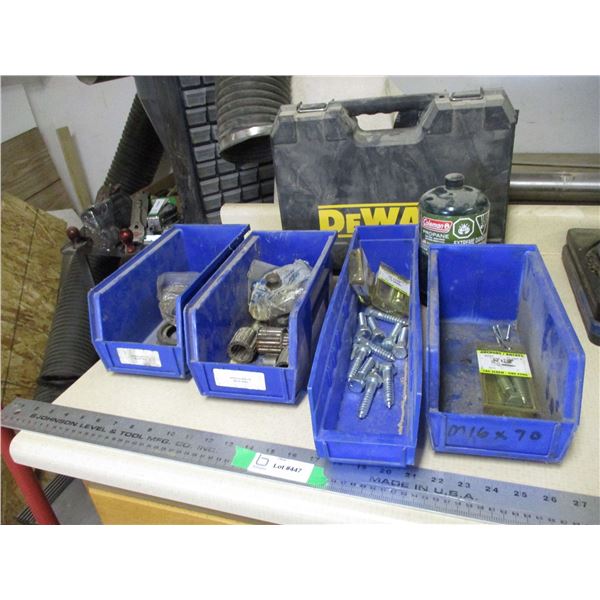 parts bins + misc dewalt carry case