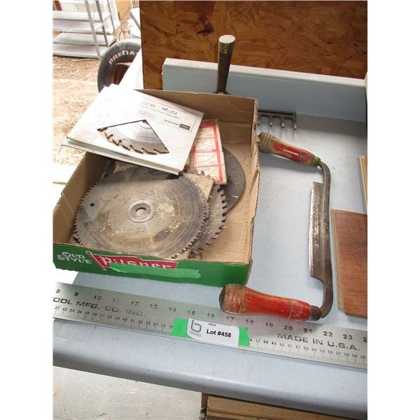 Saw blades + draw knife