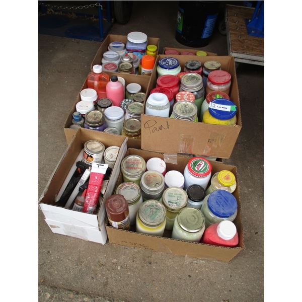 lot of paint in jars