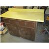Image 1 : Yellow top cabinet / workbench - 4 drawer - 54" long - 36" tall